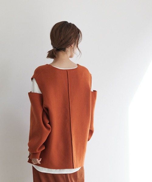 titivate（ティティベイト）の「ｼｮﾙﾀﾞｰｽﾘｯﾄﾃﾞｻﾞｲﾝｷｰﾈｯｸﾆｯﾄ（ニット/セーター・レディース・ブラウン系その他/ライトブラウン/ピンク/ブラック・M/S）」の9枚目の写真