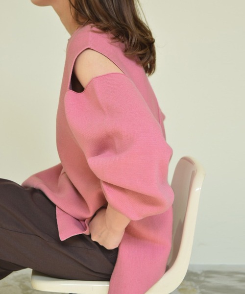 titivate（ティティベイト）の「ｼｮﾙﾀﾞｰｽﾘｯﾄﾃﾞｻﾞｲﾝｷｰﾈｯｸﾆｯﾄ（ニット/セーター・レディース・ブラウン系その他/ライトブラウン/ピンク/ブラック・M/S）」の14枚目の写真