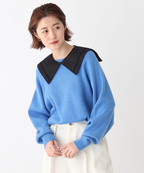 OPAQUE.CLIP(オペークドットクリップ)の「◆オーガニックコットンウール クルーネックニット【WEB限定サイズ】(ニット/セーター・レディース・ライトグレー/ブラック/ブルー/ダークパープル・40/38/42/36/34)」の3枚目の写真