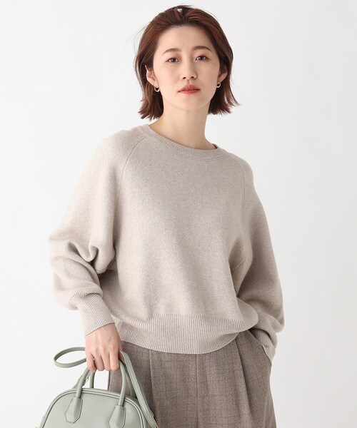 OPAQUE.CLIP(オペークドットクリップ)の「◆オーガニックコットンウール クルーネックニット【WEB限定サイズ】(ニット/セーター・レディース・ライトグレー/ブラック/ブルー/ダークパープル・40/38/42/36/34)」の2枚目の写真