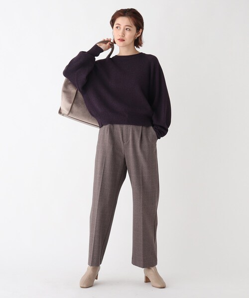 OPAQUE.CLIP(オペークドットクリップ)の「◆オーガニックコットンウール クルーネックニット【WEB限定サイズ】(ニット/セーター・レディース・ライトグレー/ブラック/ブルー/ダークパープル・40/38/42/36/34)」の14枚目の写真