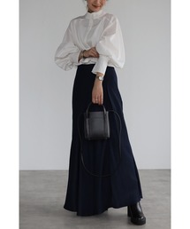 Bonjour Sagan | 【2021-2022 A/W 新作】サイドスリットサテンフレアスカート(スカート)