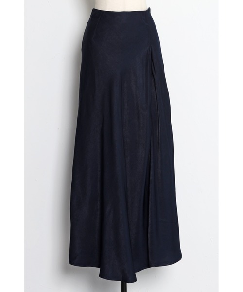 Bonjour Sagan（ボンジュールサガン）の「サイドスリットサテンフレアスカート（スカート・レディース・マスタード/ネイビー・FREE）」の13枚目の写真
