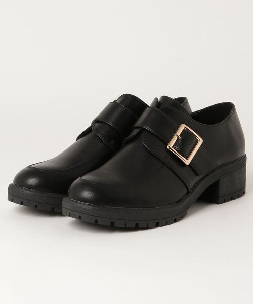 AAA+Feminine（サンエープラスフェミニン）の「AAA+Feminine マニッシュ　ワンベルトバックル厚底ローファー（ローファー・レディース・ダークブラウン/ブラック系その他/ブラック・40/39/38/37/35/36/42/41）」の4枚目の写真
