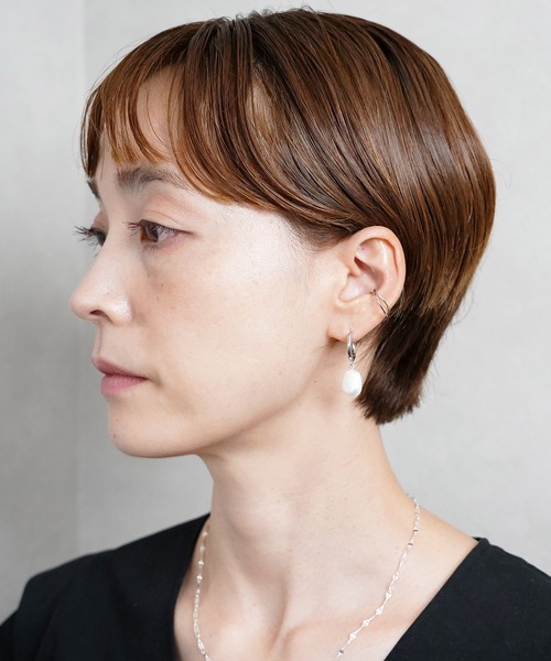 SIGNAL(シグナル)の「【ZOZO限定】Pearl Hoop Pierce / パールフープピアス(ピアス(両耳用)・レディース・シルバー/ゴールド・FREE)」の2枚目の写真