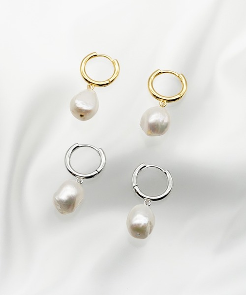 SIGNAL(シグナル)の「【ZOZO限定】Pearl Hoop Pierce / パールフープピアス(ピアス(両耳用)・レディース・シルバー/ゴールド・FREE)」の6枚目の写真