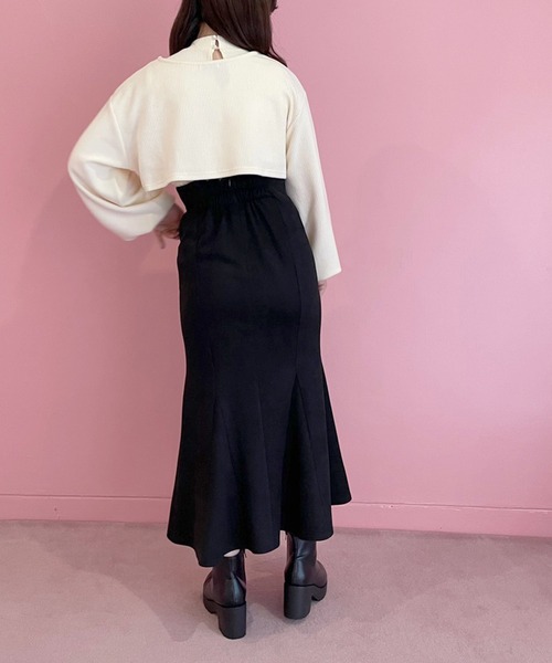 OLIVE des OLIVE（オリーブデオリーブ）の「マーメイドロングスカート（スカート・レディース・ブラック/ブラウン/ブルー/アイボリー・FREE）」の5枚目の写真