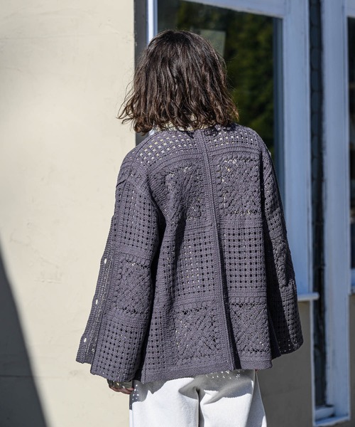 CASPER JOHN（キャスパージョン）の「See through knit cardigan/シースルーニットカーディガン（カーディガン/ボレロ・メンズ・チャコールグレー/グレイッシュベージュ・SMALL/MEDIUM/LARGE）」の10枚目の写真