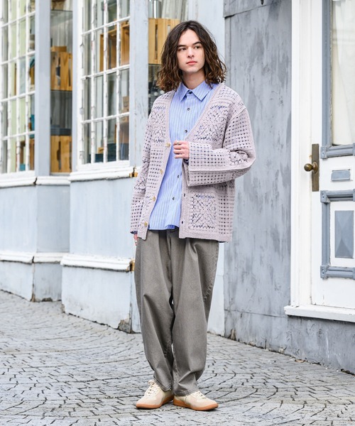 CASPER JOHN（キャスパージョン）の「See through knit cardigan/シースルーニットカーディガン（カーディガン/ボレロ・メンズ・チャコールグレー/グレイッシュベージュ・SMALL/MEDIUM/LARGE）」の12枚目の写真