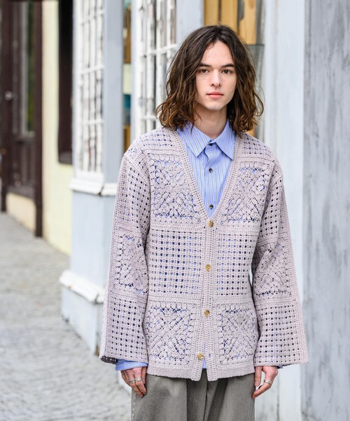 CASPER JOHN（キャスパージョン）の「See through knit cardigan/シースルーニットカーディガン（カーディガン/ボレロ・メンズ・チャコールグレー/グレイッシュベージュ・SMALL/MEDIUM/LARGE）」の18枚目の写真