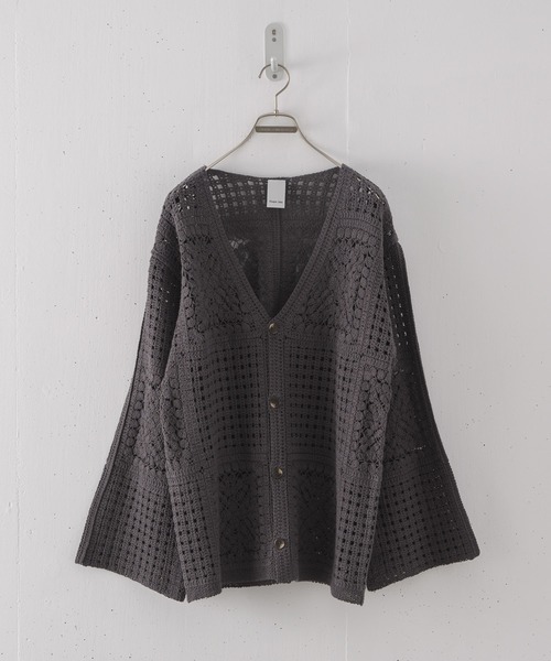 CASPER JOHN（キャスパージョン）の「See through knit cardigan/シースルーニットカーディガン（カーディガン/ボレロ・メンズ・チャコールグレー/グレイッシュベージュ・SMALL/MEDIUM/LARGE）」の22枚目の写真