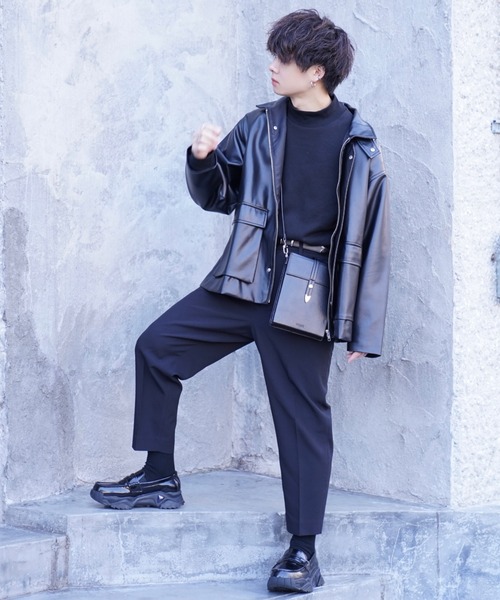 ADAMASTE（アダマスト）の「シンセティックレザーショルダーバッグ（ショルダーバッグ・メンズ・ブラック・FREE）」の15枚目の写真