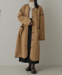 パイピングロングコート/【WEB/EC限定商品】