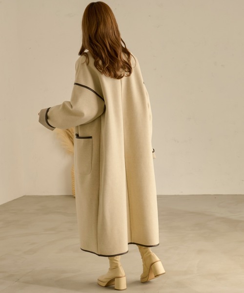 nokcha ノーカラーコート　ハイネックコート　ベージュ　ロングコート nokcha ノーカラーコート ハイネックコート ベージュ ロングコート