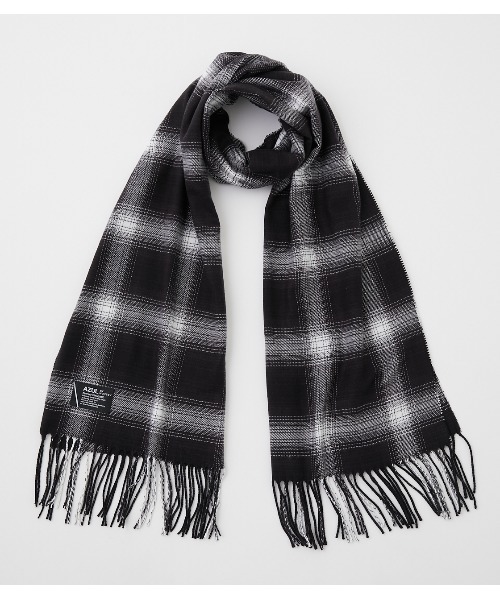 AZUL by moussy（アズールバイマウジー）の「SOFT TOUCH CHECK MUFFLER/ソフトタッチチェックマフラー（マフラー・メンズ・ブラック系その他/グレー系その他/ブルー系その他3・FREE）」の4枚目の写真