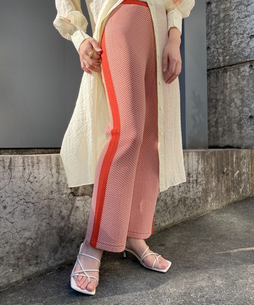 CIAOPANIC（チャオパニック）の「ジャガードニットフレアパンツ（その他パンツ・レディース・ベージュ/オレンジ/グリーン・FREE）」の14枚目の写真