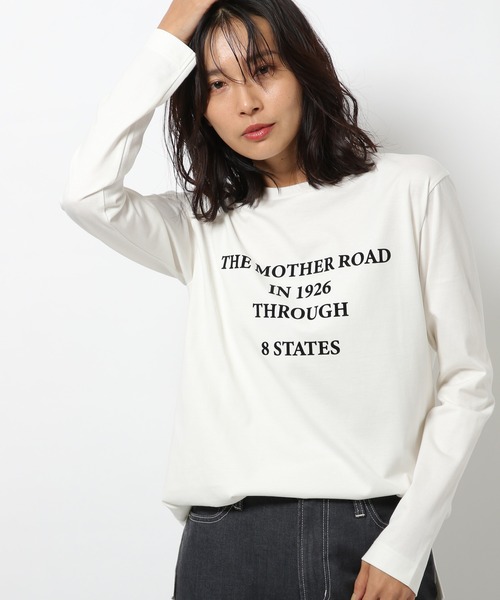 BARNYARDSTORM(バンヤードストーム)の「BARNYARDSTORM / フロッキーロゴT(Tシャツ/カットソー・レディース・ホワイト/ブラック・1/0)」の3枚目の写真