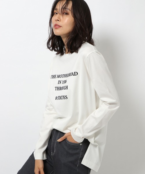 BARNYARDSTORM(バンヤードストーム)の「BARNYARDSTORM / フロッキーロゴT(Tシャツ/カットソー・レディース・ホワイト/ブラック・1/0)」の4枚目の写真