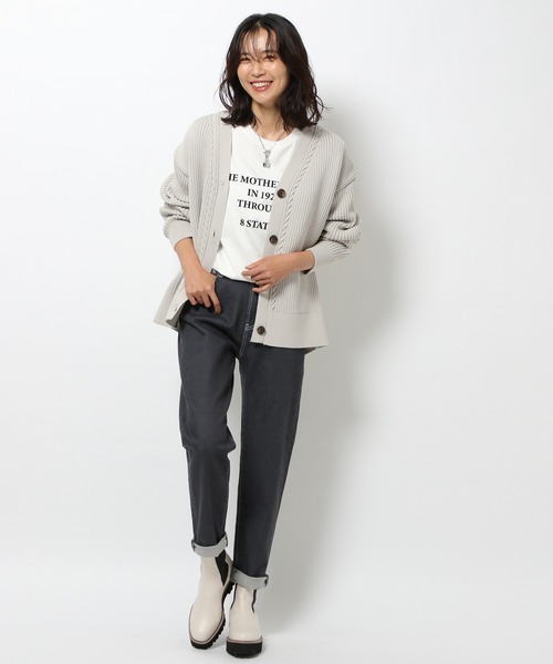 BARNYARDSTORM(バンヤードストーム)の「BARNYARDSTORM / フロッキーロゴT(Tシャツ/カットソー・レディース・ホワイト/ブラック・1/0)」の7枚目の写真