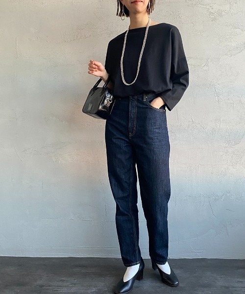 ORCIVAL（オーシバル）の「[ORCIVAL/オーシバル] 別注 7分袖ボートネックワイドTシャツ（Tシャツ/カットソー・レディース・ホワイト/ブラック/ホワイト×レッド/ホワイト×ネイビー/ベージュ系・1）」の11枚目の写真