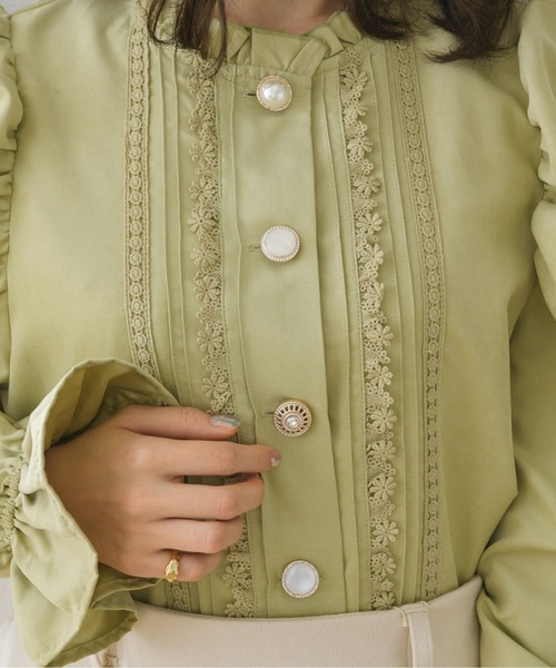 ems excite（エムズエキサイト）の「色々釦レースブラウス（シャツ/ブラウス・レディース・ライトグリーン/アイボリー/ライトピンク・FREE）」の21枚目の写真