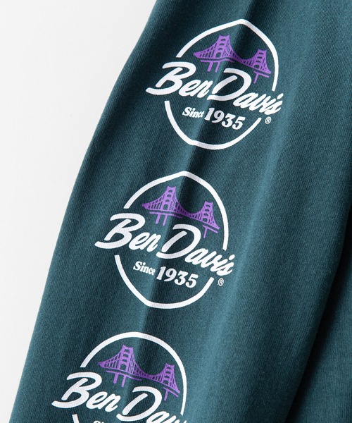 BEN DAVIS（ベンデイビス）の「【BEN DAVIS／ベンデイビス】袖プリントロンT　バックプリント（Tシャツ/カットソー・メンズ・ホワイト/ブラック/ダークグリーン・MEDIUM/LARGE/X-LARGE）」の6枚目の写真
