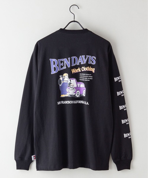 BEN DAVIS（ベンデイビス）の「【BEN DAVIS／ベンデイビス】袖プリントロンT　バックプリント（Tシャツ/カットソー・メンズ・ホワイト/ブラック/ダークグリーン・MEDIUM/LARGE/X-LARGE）」の13枚目の写真