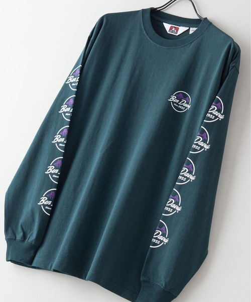 BEN DAVIS（ベンデイビス）の「【BEN DAVIS／ベンデイビス】袖プリントロンT　バックプリント（Tシャツ/カットソー・メンズ・ホワイト/ブラック/ダークグリーン・MEDIUM/LARGE/X-LARGE）」の9枚目の写真