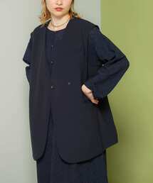 KBF | ラウンドノーカラーベスト(その他アウター)