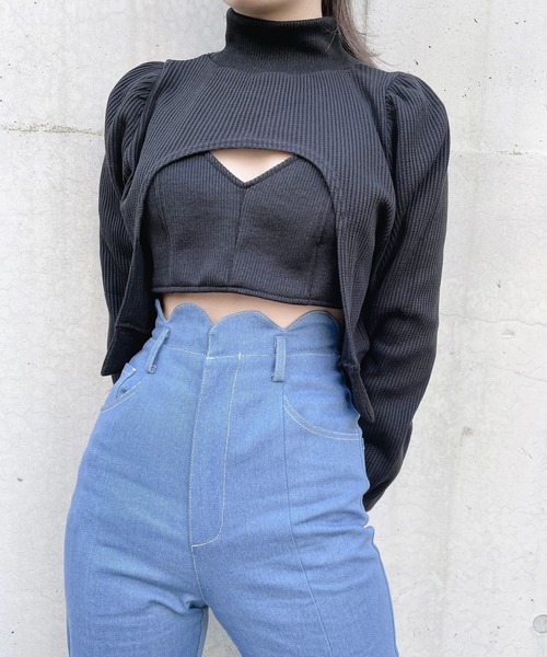 lilLilly(リルリリー)の「ワッフルリブアンサンブル(Tシャツ/カットソー・レディース・ホワイト/ブラック/ピンク・FREE)」の14枚目の写真