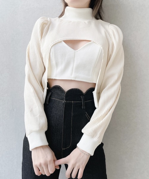 lilLilly(リルリリー)の「ワッフルリブアンサンブル(Tシャツ/カットソー・レディース・ホワイト/ブラック/ピンク・FREE)」の12枚目の写真