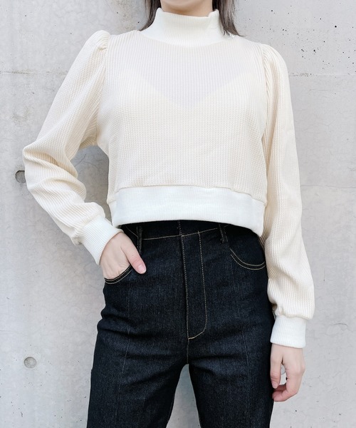 lilLilly(リルリリー)の「ワッフルリブアンサンブル(Tシャツ/カットソー・レディース・ホワイト/ブラック/ピンク・FREE)」の18枚目の写真