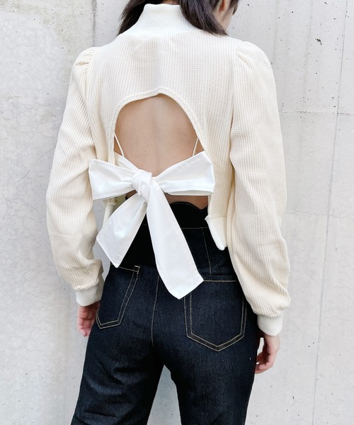 lilLilly(リルリリー)の「ワッフルリブアンサンブル(Tシャツ/カットソー・レディース・ホワイト/ブラック/ピンク・FREE)」の21枚目の写真