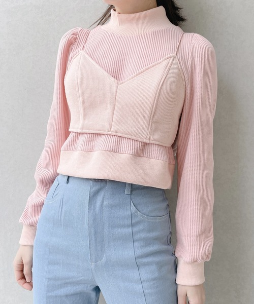 lilLilly(リルリリー)の「ワッフルリブアンサンブル(Tシャツ/カットソー・レディース・ホワイト/ブラック/ピンク・FREE)」の11枚目の写真