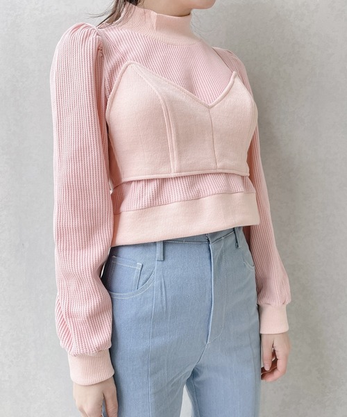 lilLilly(リルリリー)の「ワッフルリブアンサンブル(Tシャツ/カットソー・レディース・ホワイト/ブラック/ピンク・FREE)」の13枚目の写真