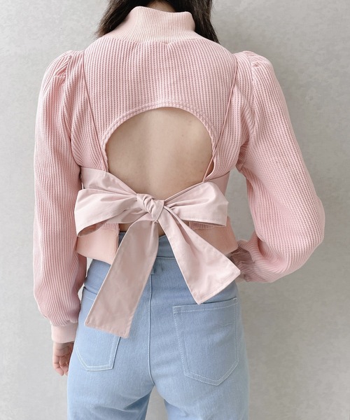 lilLilly(リルリリー)の「ワッフルリブアンサンブル(Tシャツ/カットソー・レディース・ホワイト/ブラック/ピンク・FREE)」の16枚目の写真