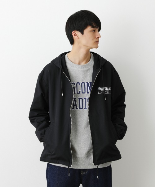 RODEO CROWNS WIDE BOWL（ロデオクラウンズワイドボウル）の「フーデット コーチジャケット（ナイロンジャケット・メンズ・ブラック/グリーン/ベージュ・MEDIUM/LARGE）」の14枚目の写真