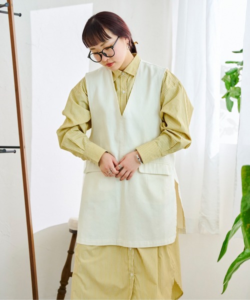 CPCM(シーピーシーエム)の「10OZデニムプルオーバーベスト(ベスト・レディース・ブラック/ブルー/アイボリー・FREE)」の19枚目の写真