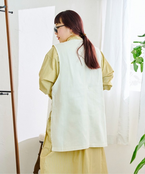 CPCM(シーピーシーエム)の「10OZデニムプルオーバーベスト(ベスト・レディース・ブラック/ブルー/アイボリー・FREE)」の4枚目の写真