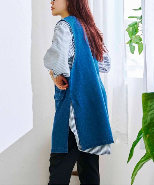 CPCM(シーピーシーエム)の「10OZデニムプルオーバーベスト(ベスト・レディース・ブラック/ブルー/アイボリー・FREE)」の16枚目の写真