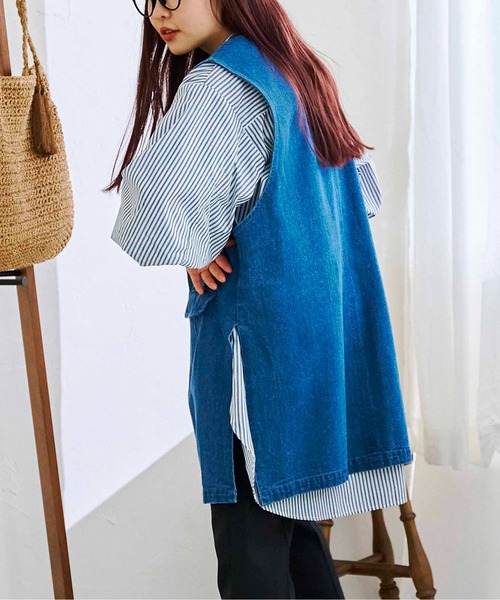 CPCM(シーピーシーエム)の「10OZデニムプルオーバーベスト(ベスト・レディース・ブラック/ブルー/アイボリー・FREE)」の5枚目の写真