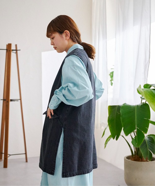 CPCM(シーピーシーエム)の「10OZデニムプルオーバーベスト(ベスト・レディース・ブラック/ブルー/アイボリー・FREE)」の17枚目の写真