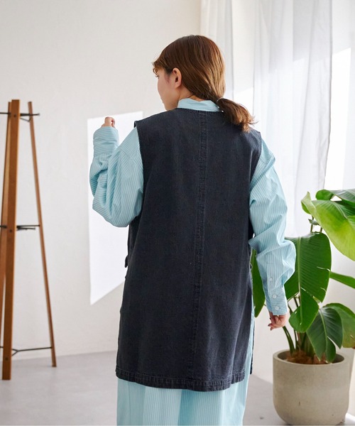 CPCM(シーピーシーエム)の「10OZデニムプルオーバーベスト(ベスト・レディース・ブラック/ブルー/アイボリー・FREE)」の18枚目の写真