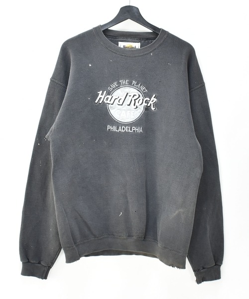 ヴィンテージ古着 Hard Rock Cafe ハードロックカフェ ロゴ 刺繍スウェット Vintage ヴィンテージ のファッション