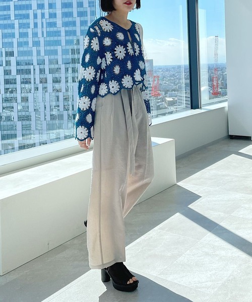 PAGEBOY(ページボーイ)の「リネンライクハイウエストワイドパンツ(その他パンツ・レディース・チョコ/ベージュ/ブラック/ターコイズブルー・FREE)」の16枚目の写真