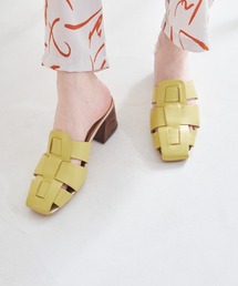 【本革】【NICAL】スクエアトゥグルカミュールサンダル/24106