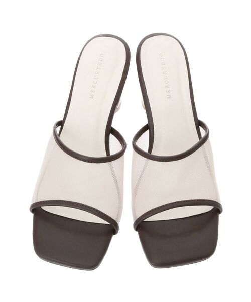 MERCURYDUO（マーキュリーデュオ）の「変形ヒールメッシュチュールサンダル（サンダル・レディース・ベージュ/ブラウン・38/36）」の4枚目の写真