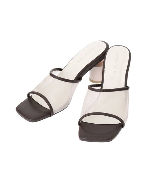 MERCURYDUO（マーキュリーデュオ）の「変形ヒールメッシュチュールサンダル（サンダル・レディース・ベージュ/ブラウン・38/36）」の9枚目の写真