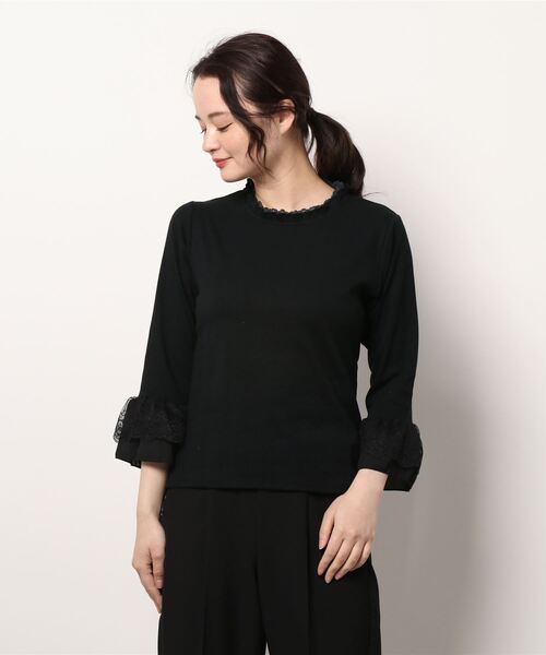 axes femme（アクシーズファム）の「ボリューム刺繍チュールＰＯ（Tシャツ/カットソー・レディース・ブラック/ピンク/グリーン/キナリ・FREE）」の3枚目の写真