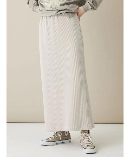 CRAFT STANDARD BOUTIQUE(クラフトスタンダードブティック)の「【追加】リブタイトスカート *◆(スカート・レディース・ブラック/カーキ/グレイッシュベージュ・M/L)」の15枚目の写真